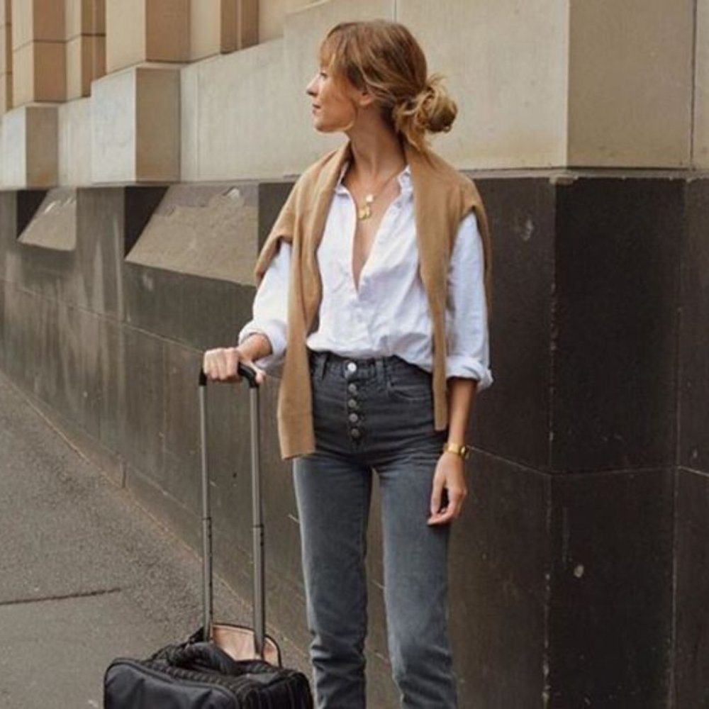 Everlane Authentic Stretch High-Rise Skinny Button